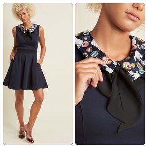 ModCloth Kitties Drinking Tea A-line Dress